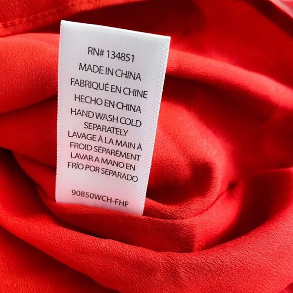 WAYF Chelsea Tiered Ruffle Maxi Dress Red Tropical Flutter Sleeves Floral NEW 1X - Picture 16 of 16